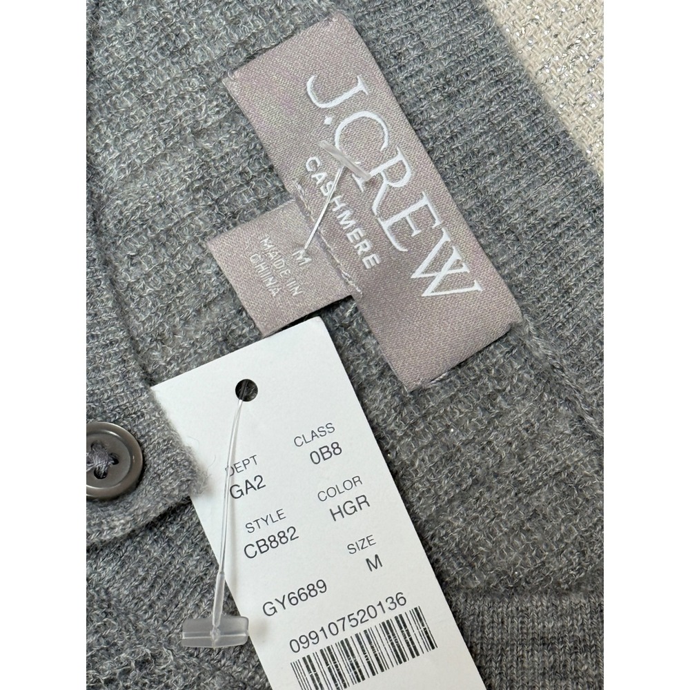 NWT J. Crew Sz M Featherweight Cashmere Pointelle Cardigan $138 - Picture 6 of 8